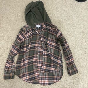 American Eagle hooded oversized flannel